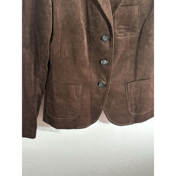 Talbots Woman’s Petite Sz 10P Corduroy Brown Jacket, Lined 3 Buttons, Pockets - Picture 3 of 9